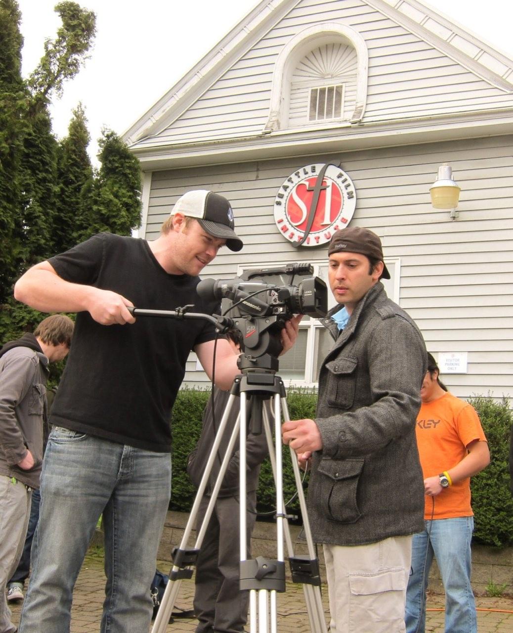 Seattle Film Institute building and production crew in Seattle
